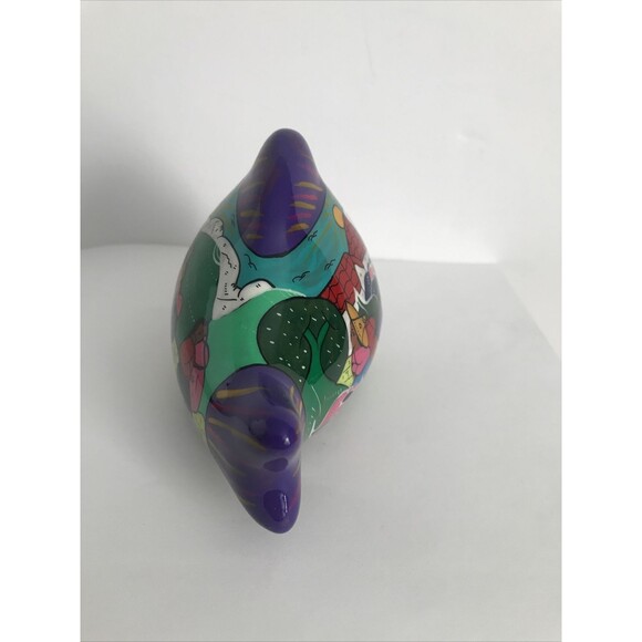 Vtg Mexican Fish Sculpture Pottery Folk Art Terra Cotta Mexico Hand Painted - Picture 7 of 9
